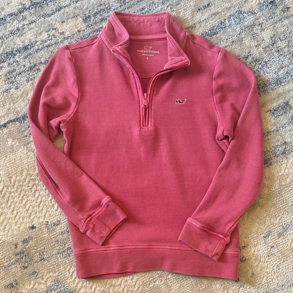Vineyard Vines Boys Salmon Quarter-Zip
